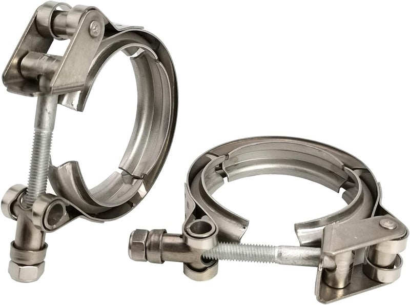 GaeaAuto 2 X 2.5 Inch Quick Release V Band Clamp Stainless Steel for Turbocharger Downpipe - Image 1